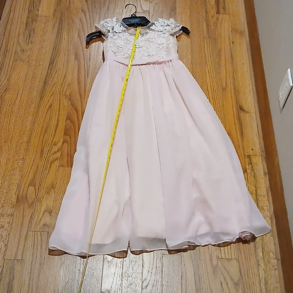 Elegant Pink Lace Kids Dress Size 6x (39 Inches) Top To Bottom Little Girls Dres - Picture 1 of 8